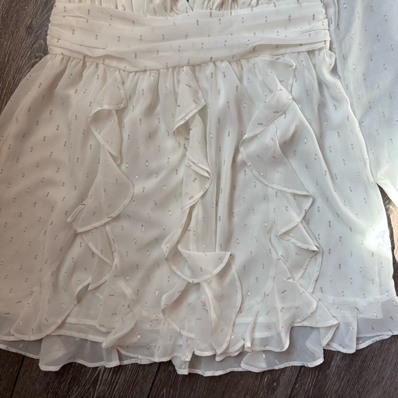 Sold Out NBD Chiffon White and Silver Anya Mini Dress - Picture 5 of 8